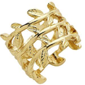 Sterling Forever 14k Gold Plated Olive Leaf Ring 7